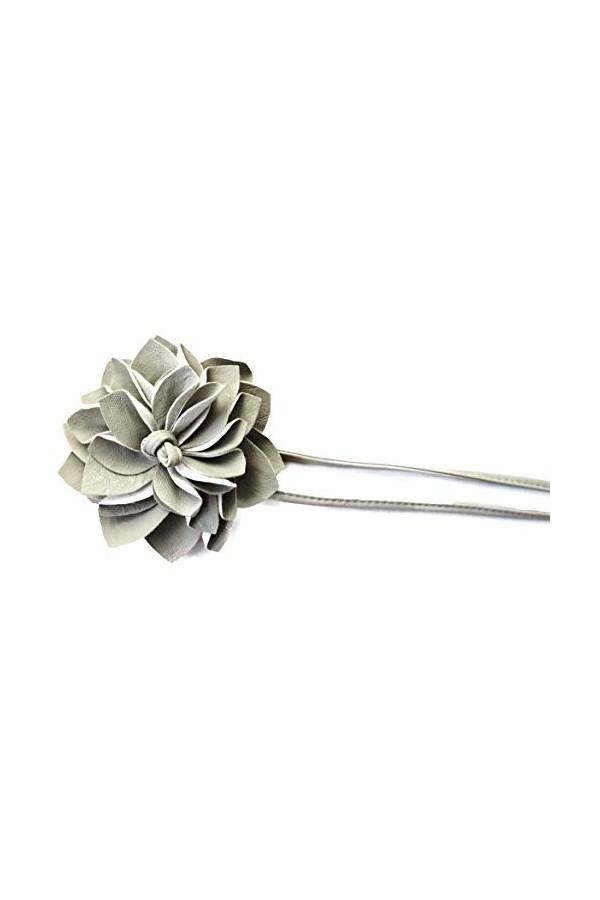 CAISHA by PRETTYSHOP Ceinture Wrap Ceinture Aspect Cuir Avec Fleur Extravagante Blanc Crème WG7