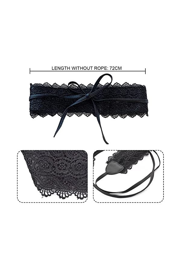 LEDSHLIU Ceintures Mode Femme, Ceintures en Cuir, Franges en Dentelle, Chemises en Mousseline, Accessoires, Coupe Slim, Robes