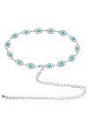 cobee Concho Chaîne Ceintures pour Femmes, Turquoise Western Metal Ceinture Réglable Cowgirl Ceinture avec Boucle pour Jeans 