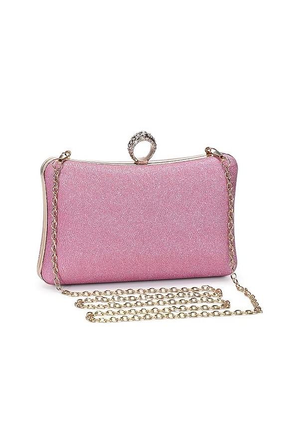 UBORSE Sac de Soirée Pochette Mariage en Paillettes Brillant Sac à Main Femme en Bandoulière Chaîne Démontable Superbe Cadeau