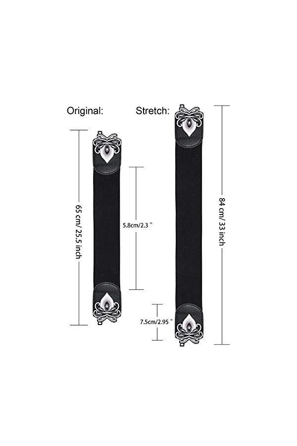 2 Pièces Ceinture Taille Large Élastique Ceinture de Cinch Rétro Femmes Stretch Ceinture en Métal Boucle Vintage Rouge et No