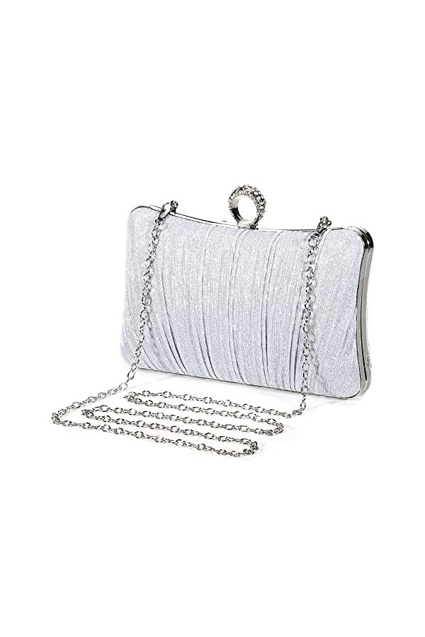 UBORSE Sac de Soirée Pochette Mariage en Paillettes Brillant Sac à Main Femme en Bandoulière Chaîne Démontable Superbe Cadeau