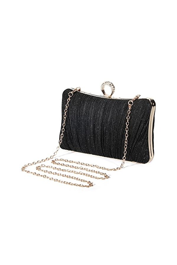 UBORSE Sac de Soirée Pochette Mariage en Paillettes Brillant Sac à Main Femme en Bandoulière Chaîne Démontable Superbe Cadeau