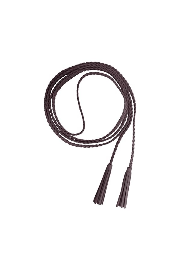 Nanxson Ceinture Fine pour Femme en Cuir Tressée avec Frange pour Robe Chemisier PDW0042 Taille unique, café 