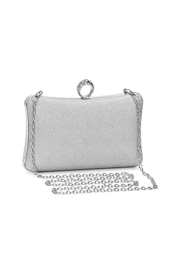 UBORSE Sac de Soirée Pochette Mariage en Paillettes Brillant Sac à Main Femme en Bandoulière Chaîne Démontable Superbe Cadeau