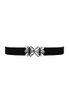 BlackButterfly 1 Pouces Fleur de Pissenlit élastique Boucle Ceinture Noir - Blanc, S 