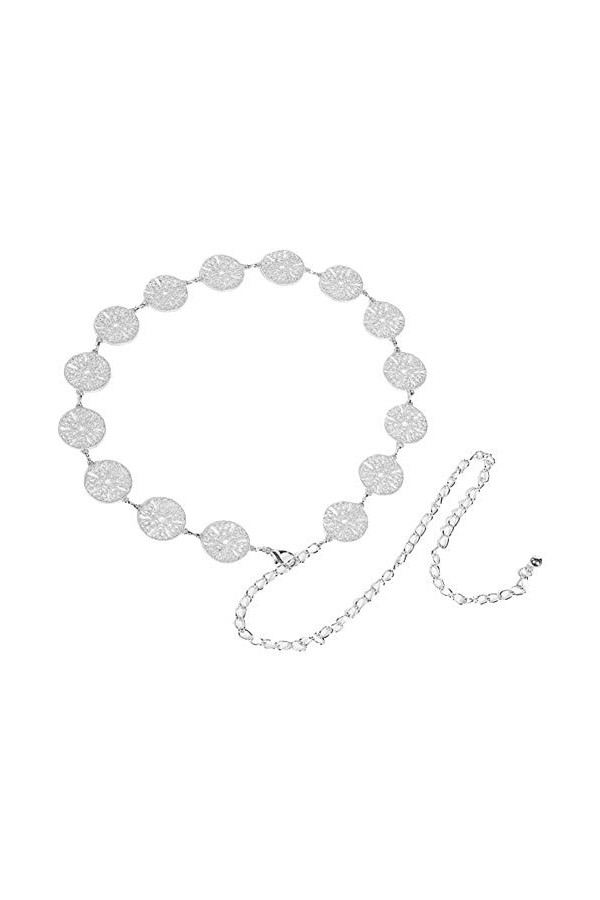 MoreChioce Brillant Ceinture de Robe,Femmes Décorative Chaîne Taille Métal Réglable Brillant Ceinture Stretch Élégant Or 150C