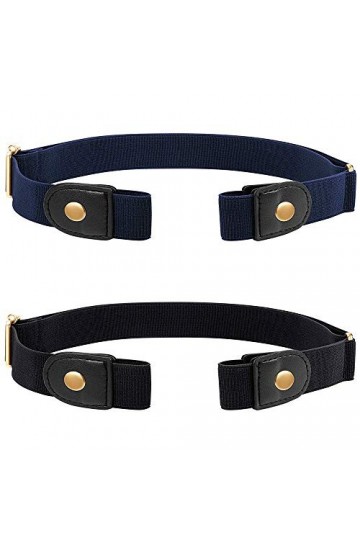 UBERMing 2 Pcs Ceinture Ajustable Sans Boucle Ceinture Elastique Invisible Ceinture Sans Boucle Dames Ceinture Extensible Hom
