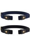 UBERMing 2 Pcs Ceinture Ajustable Sans Boucle Ceinture Elastique Invisible Ceinture Sans Boucle Dames Ceinture Extensible Hom