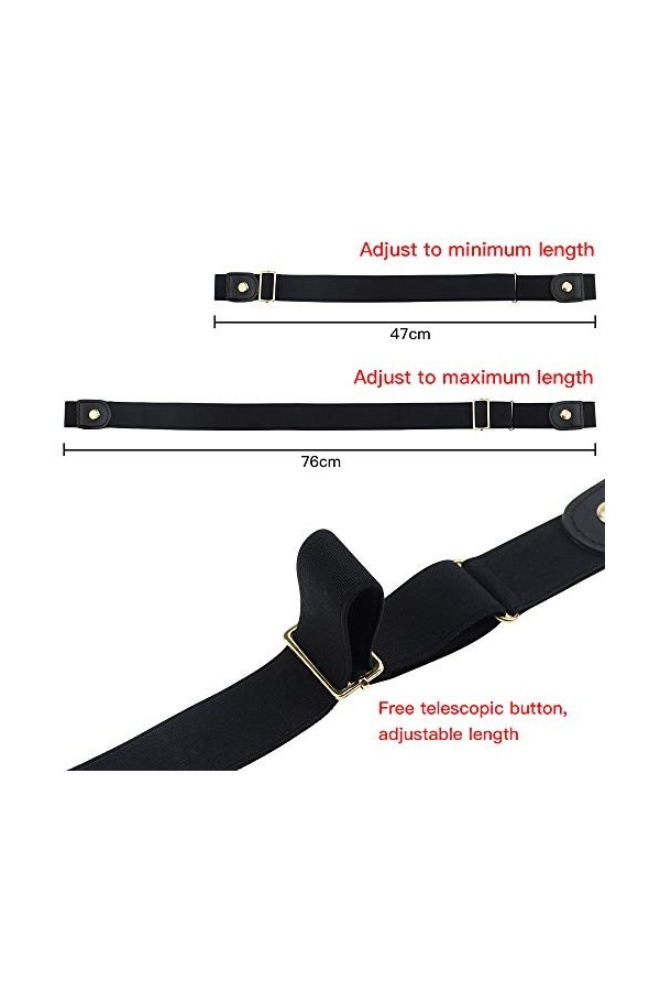 UBERMing 2 Pcs Ceinture Ajustable Sans Boucle Ceinture Elastique Invisible Ceinture Sans Boucle Dames Ceinture Extensible Hom