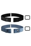 Laughhe 2 Pièces Ceinture Femme Homme Réglable, Ceinture Sans Boucle, Ceinture pour Jeans Pantalon Robe, Ceinture Élastique I