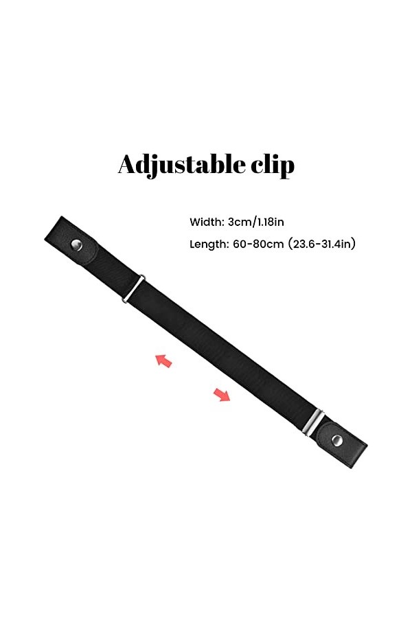 Laughhe 2 Pièces Ceinture Femme Homme Réglable, Ceinture Sans Boucle, Ceinture pour Jeans Pantalon Robe, Ceinture Élastique I