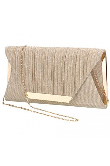 LIGUL Sacs du soir Mesdames, femmes d’or embrayage argenté brillant sac à main pour filles travail doré 
