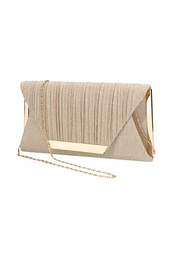 LIGUL Sacs du soir Mesdames, femmes d’or embrayage argenté brillant sac à main pour filles travail doré 