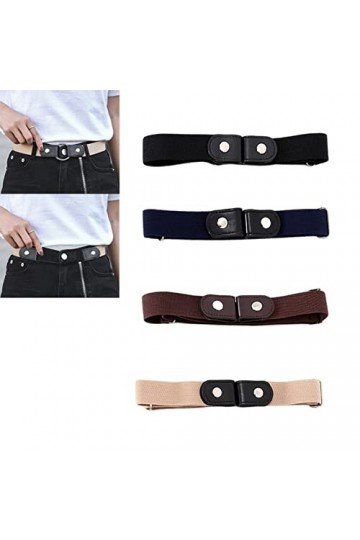 Sivono Ceinture Élastique Femme 4 Pièces, Ceinture sans Boucle Femme, Ceinture Élastique, Convient Aux Hommes Et Aux Femmes, 