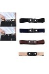 Sivono Ceinture Élastique Femme 4 Pièces, Ceinture sans Boucle Femme, Ceinture Élastique, Convient Aux Hommes Et Aux Femmes, 