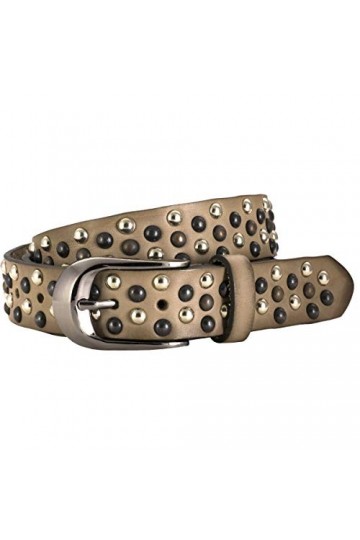 Lindenmann Womens Leather Belt/Womens Belt, leather belt, olive, Farbe/Color:vert, Size US/EU:Waist Size 31.5 M EU 80 cm