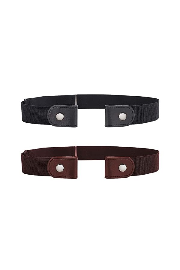 Clyhon 2 Pièces Ceinture Extensible sans Boucle Ceinture sans Boucle Ceinture Élastique Invisible Unisexe pour Jeans