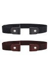 Clyhon 2 Pièces Ceinture Extensible sans Boucle Ceinture sans Boucle Ceinture Élastique Invisible Unisexe pour Jeans