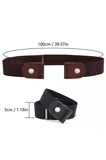 Clyhon 2 Pièces Ceinture Extensible sans Boucle Ceinture sans Boucle Ceinture Élastique Invisible Unisexe pour Jeans