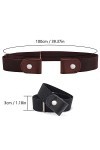 Clyhon 2 Pièces Ceinture Extensible sans Boucle Ceinture sans Boucle Ceinture Élastique Invisible Unisexe pour Jeans