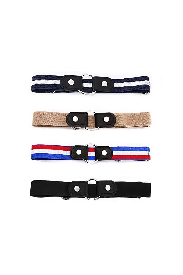 ZHXMALL Ceinture Femme Extensible Ceinture Sans Boucle - 4 Pièces Ceinture Élastique Invisible pour Jeans Pantalons Jupes | C