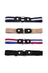 ZHXMALL Ceinture Femme Extensible Ceinture Sans Boucle - 4 Pièces Ceinture Élastique Invisible pour Jeans Pantalons Jupes | C