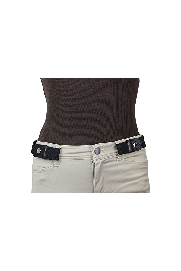 irisaa Ceinture sans boucle pour homme et femme - Ceinture élastique sans boucle - Ceinture invisible, Noir , taille unique