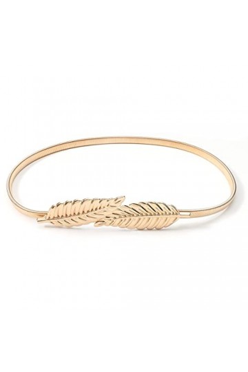 Liitata Ceinture fine en métal pour femme - Ceinture élastique en métal - Boucle - Ceinture élastique - Ceinture élastique - 