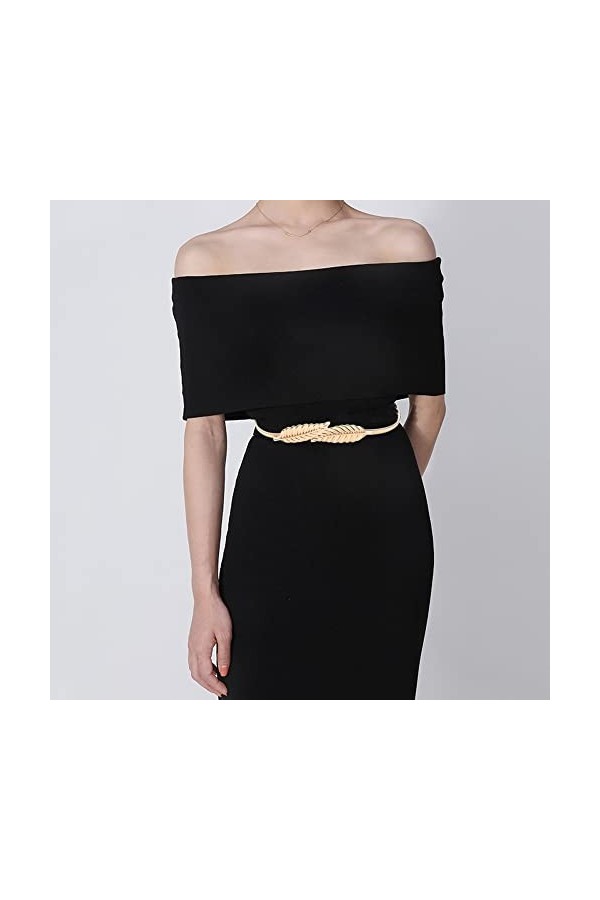 Liitata Ceinture fine en métal pour femme - Ceinture élastique en métal - Boucle - Ceinture élastique - Ceinture élastique - 