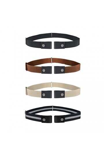 4 Pièces Ceintures Dames Hommes Ceintures Jeans Pantalons Robe Ceintures Ceintures Invisibles Élastiques Sans Boucle Ceinture