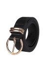 Minicloss Ceinture pour femme - En cuir synthétique souple - Réglable avec boucle dorée - Pour jeans - Style décontracté - Co