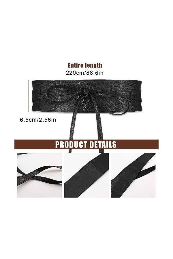CRLLDPM Ceinture Large à NœUd Noué Femme Ceinture Large OrnéE Ceinture Large éLastique Convient Aux Robes Chemises Simples Et