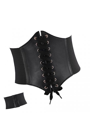 Ceinture Corset Femme Elastique Ceinture Corset à Lacets Ceintures Corset Rétro Large pour Pardessus Robe FêTe Jupe Tenue Quo