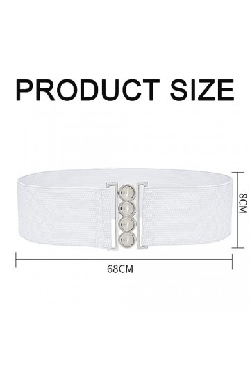 OSUWLSI Ceinture élastique perlée pour femme, ceinture habillée de 7,5 cm de large, taille extensible de 60 cm avec boucle en
