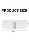 OSUWLSI Ceinture élastique perlée pour femme, ceinture habillée de 7,5 cm de large, taille extensible de 60 cm avec boucle en