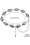 WLLHYF Ceinture à chaîne en métal pour femme, ceinture à chaîne ovale occidentale réglable pour robes, jeans, cowgirl occiden