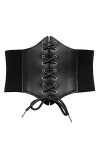 GRACE KARIN Ceinture corset élastique vintage à lacets en cuir pour femme, Noir , XXL