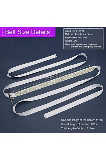 REFORUNG Strass Ceinture de Mariée Ceinture en Cristal Strass Mariage Strass Cristal Nuptiale Ruban Ceinture de Mariage Prom 