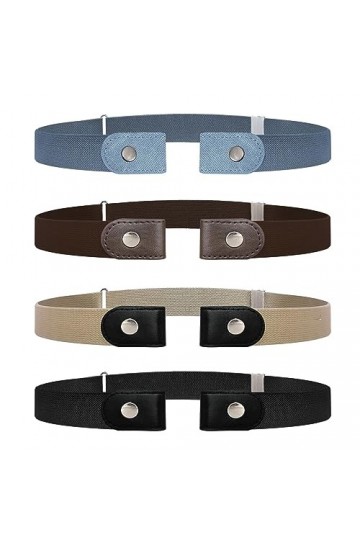 SKHAOVS 4 Pièces Ceinture Extensible sans Boucle, Invisible Ceinture Femme & Homme Élastique Ceinture sans Boucle Unisexe Rég