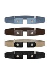 SKHAOVS 4 Pièces Ceinture Extensible sans Boucle, Invisible Ceinture Femme & Homme Élastique Ceinture sans Boucle Unisexe Rég