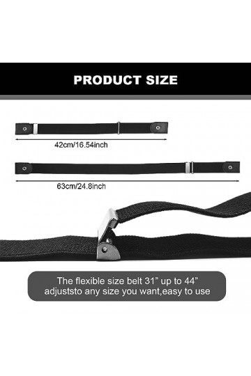 SKHAOVS 4 Pièces Ceinture Extensible sans Boucle, Invisible Ceinture Femme & Homme Élastique Ceinture sans Boucle Unisexe Rég