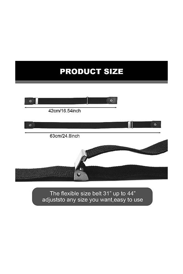 SKHAOVS 4 Pièces Ceinture Extensible sans Boucle, Invisible Ceinture Femme & Homme Élastique Ceinture sans Boucle Unisexe Rég