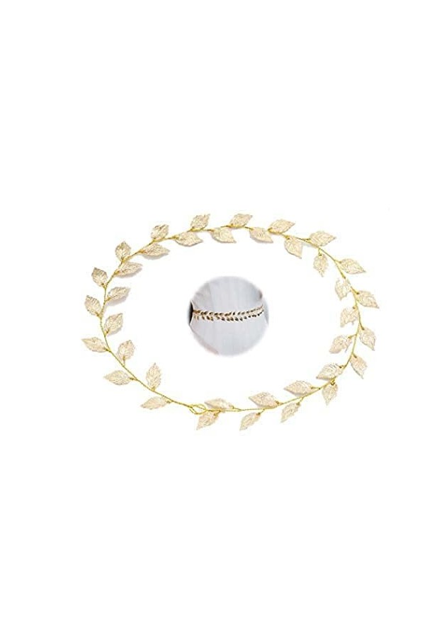 Simsly Ceinture De Mariée dorée fait à la main pour robe de mariée avec feuille de cristal et organza