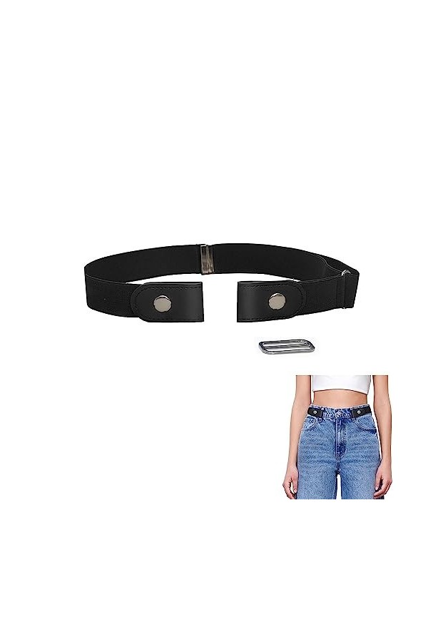 RY-EARL Sans boucle Ceinture élastique Sans boucle Ceinture Femme Ceinture Stretch sans boucle Ceinture invisible pour Jeans 