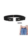 RY-EARL Sans boucle Ceinture élastique Sans boucle Ceinture Femme Ceinture Stretch sans boucle Ceinture invisible pour Jeans 
