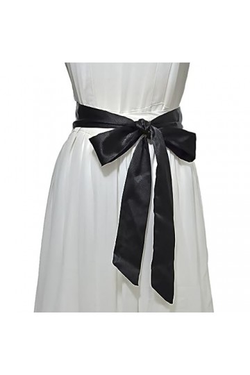 LYQNIHOB Ceinture de mariée en satin noir pour femme - Accessoire élégant pour robe doccasion spéciale - Ruban classique pou