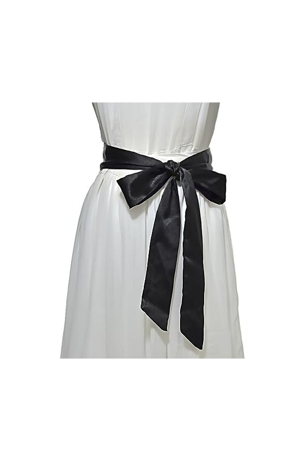 LYQNIHOB Ceinture de mariée en satin noir pour femme - Accessoire élégant pour robe doccasion spéciale - Ruban classique pou