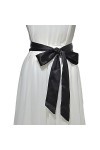 LYQNIHOB Ceinture de mariée en satin noir pour femme - Accessoire élégant pour robe doccasion spéciale - Ruban classique pou