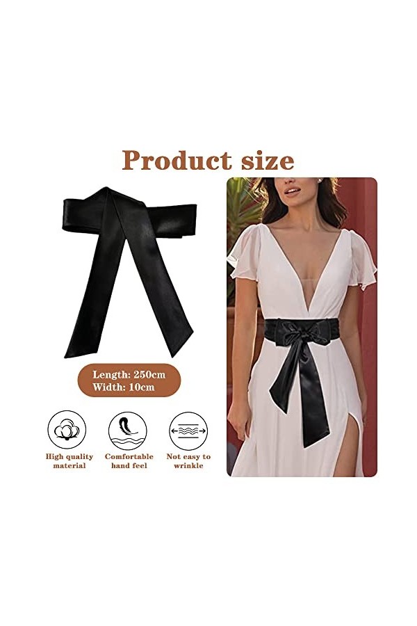 THATSRAD Ceinture Noeud Papillon Femme 250*10cm Ceinture Élastique Femmes Noeud Papillon Ceinture Ceinture avec Noeud Papillo